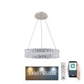 LED Himmennettävä kristalli kattokruunu johdossa LED/80W/230V 3000-6500K valkoinen + kauko-ohjaus
