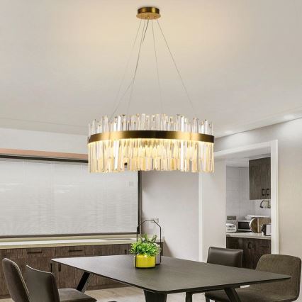 LED Himmennettävä kristalli kattokruunu johdossa LED/80W/230V 3000-6500K + kauko-ohjaus