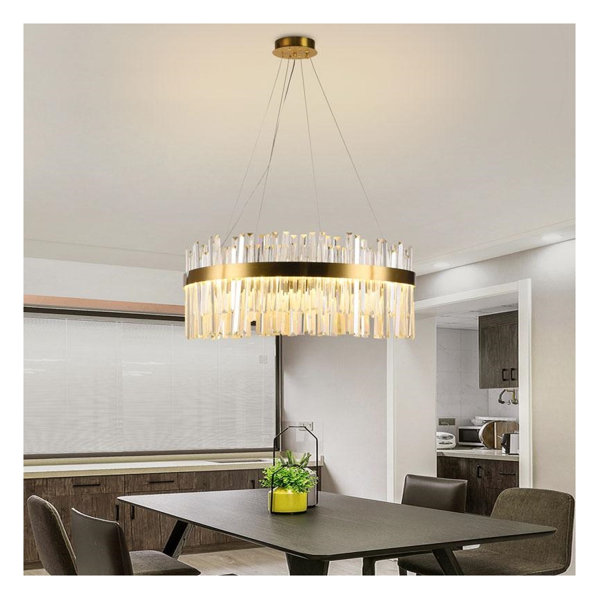 LED Himmennettävä kristalli kattokruunu johdossa LED/80W/230V 3000-6500K + kauko-ohjaus