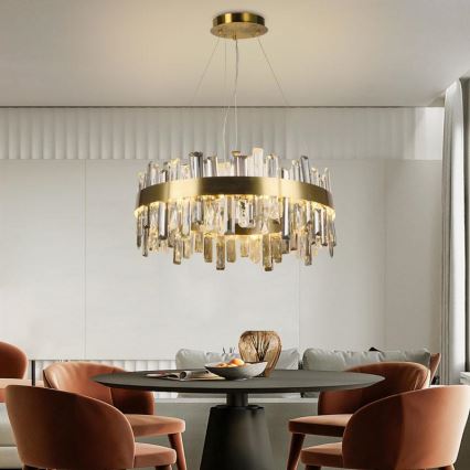 LED Himmennettävä kristalli kattokruunu johdossa LED/80W/230V 3000-6500K + kauko-ohjaus