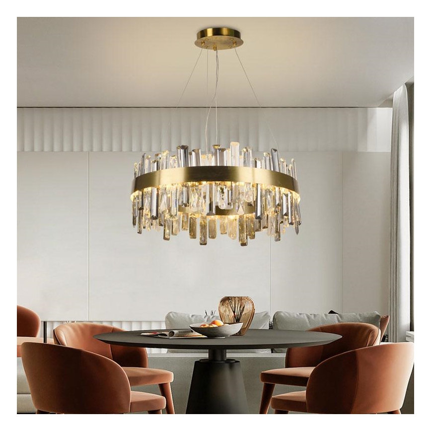 LED Himmennettävä kristalli kattokruunu johdossa LED/80W/230V 3000-6500K + kauko-ohjaus