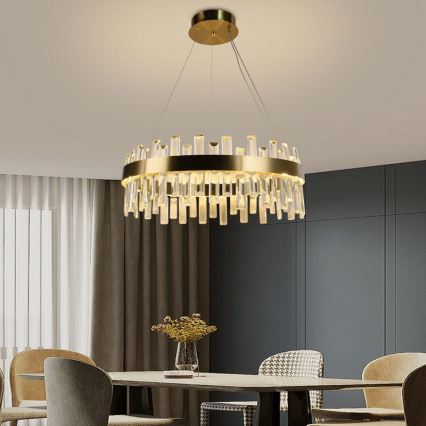 LED Himmennettävä kristalli kattokruunu johdossa LED/80W/230V 3000-6500K + kauko-ohjaus
