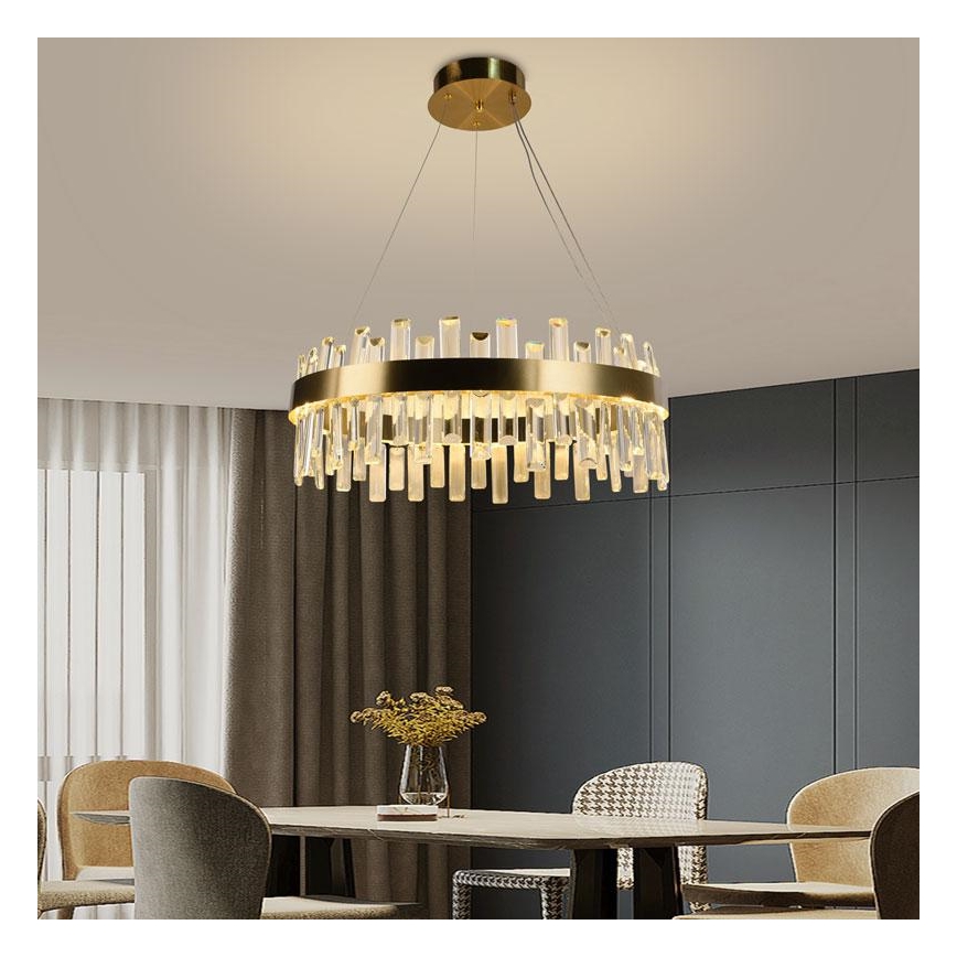 LED Himmennettävä kristalli kattokruunu johdossa LED/80W/230V 3000-6500K + kauko-ohjaus