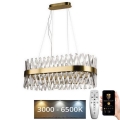LED Himmennettävä kristalli kattokruunu johdossa LED/90W/230V 3000-6500K + kauko-ohjaus