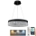LED Himmennettävä kristalli kattokruunu johdossa LED/90W/230V 3000-6500K musta + kauko-ohjaus