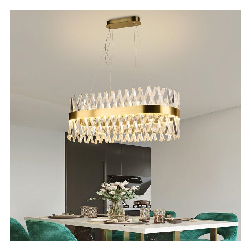 LED Himmennettävä kristalli kattokruunu johdossa LED/90W/230V 3000-6500K + kauko-ohjaus