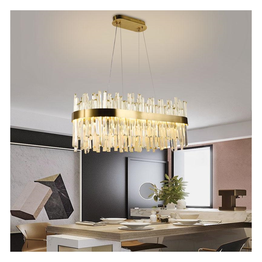 LED Himmennettävä kristalli kattokruunu johdossa LED/90W/230V 3000-6500K + kauko-ohjaus
