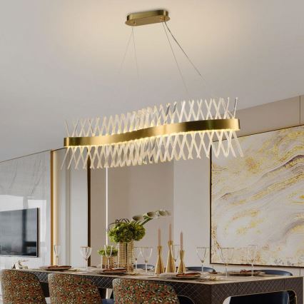 LED Himmennettävä kristalli kattokruunu johdossa LED/95W/230V 3000-6500K + kauko-ohjaus