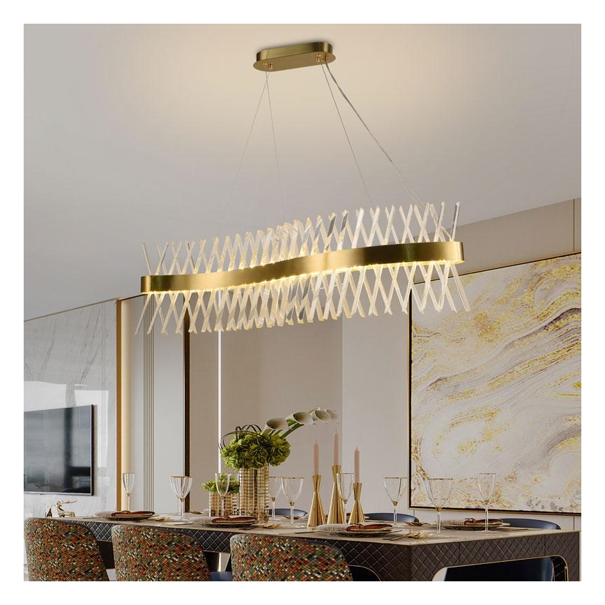 LED Himmennettävä kristalli kattokruunu johdossa LED/95W/230V 3000-6500K + kauko-ohjaus