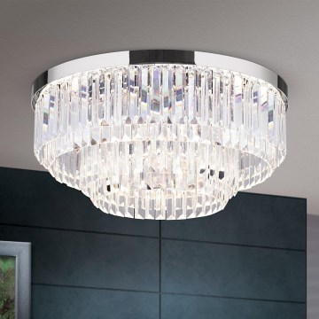 LED himmennettävä kristallikattoleuchte PRISM LED/80W/230V halkaisija 55 cm kiiltävä kromi