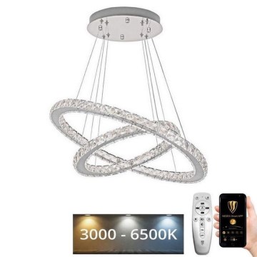 LED himmennettävä kristallikruunu johdolla LED/115W/230V 3000-6500K hopea + kaukosäädin
