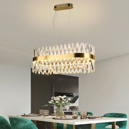 LED himmennettävä kristallikruunu köydellä LED/90W/230V 3000-6500K + kaukosäädin