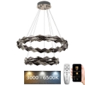 LED Himmennettävä kristallikruunu narussa LED/65W/230V 3000-6500K kiiltävä kromi + kauko-ohjaus