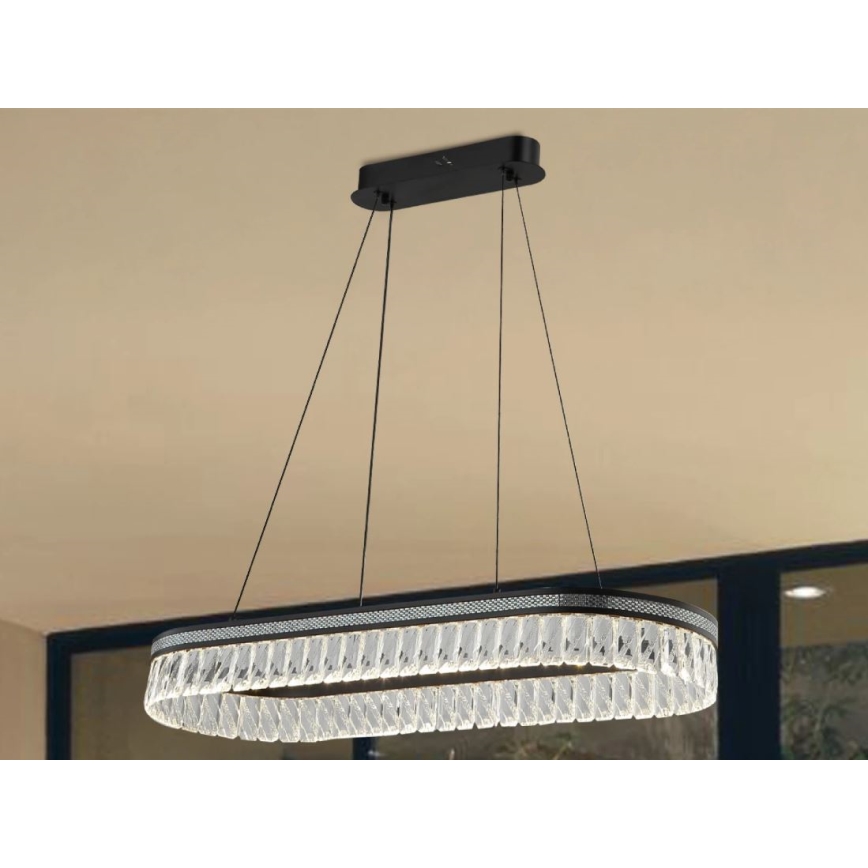 LED-himmennettävä kristallivalaisin vaijerilla THALIA LED/50W/230V 3000-6000K + kaukosäädin