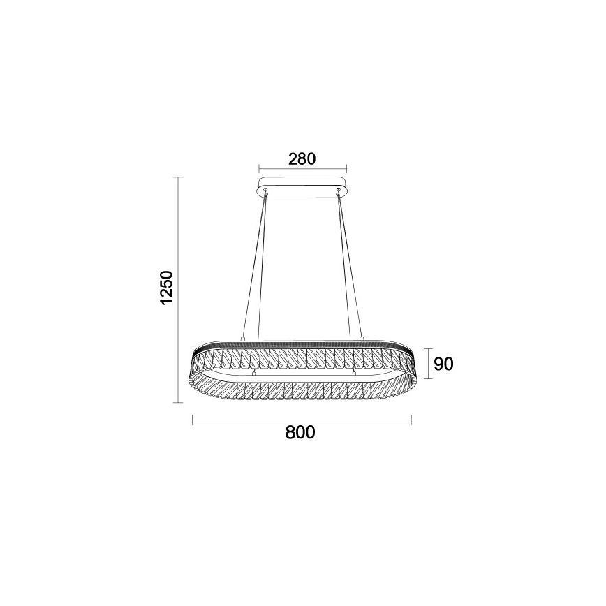 LED-himmennettävä kristallivalaisin vaijerilla THALIA LED/50W/230V 3000-6000K + kaukosäädin