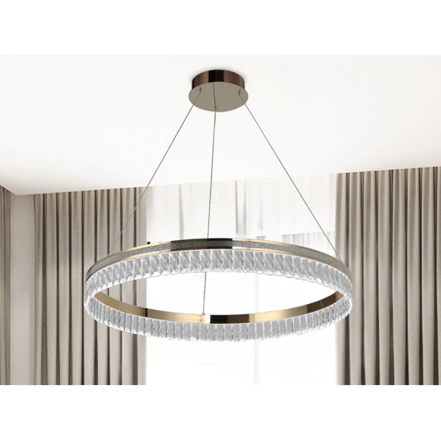 LED-himmennettävä kristallikruunu vaijerilla THALIA LED/55W/230V 3000-6000K Ø 80 cm + kaukosäädin