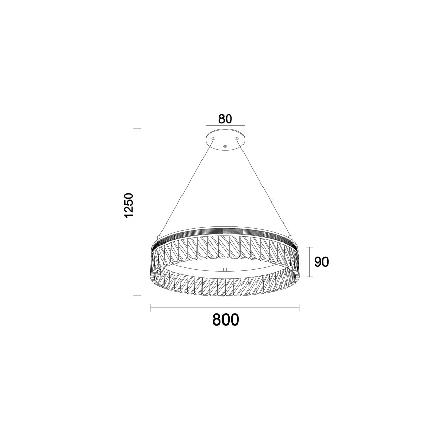 LED-himmennettävä kristallikruunu vaijerilla THALIA LED/55W/230V 3000-6000K Ø 80 cm + kaukosäädin