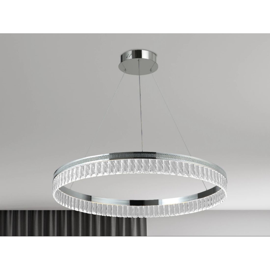 LED himmennettävä kristallikruunu vaijerilla THALIA LED/55W/230V 3000-6000K halkaisija 80 cm + kaukosäädin