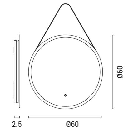 LED Himmennettävä kylpyhuone lämmitetty taustavalaistu peili LED/20W/230V 4000K IP44