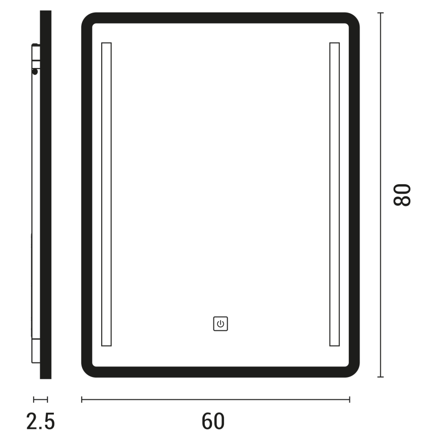 LED Himmennettävä kylpyhuone lämmitetty taustavalaistu peili LED/20W/230V 4000K IP44