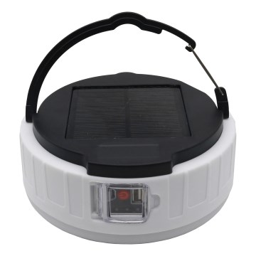 LED Himmennettävä ladattava aurinko lamppu virta pankki -toiminto K3 LED/2W/5,5V 6500K IPX4 1200 mAh musta/valkoinen