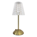 LED Himmennettävä ladattava kosketuspöytävalaisin ELBA LED/1,6W/800 mAh 3000/4000/6000K kulta/läpinäkyvä