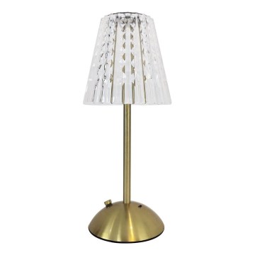 LED Himmennettävä ladattava kosketuspöytävalaisin ELBA LED/1,6W/800 mAh 3000/4000/6000K kulta/läpinäkyvä
