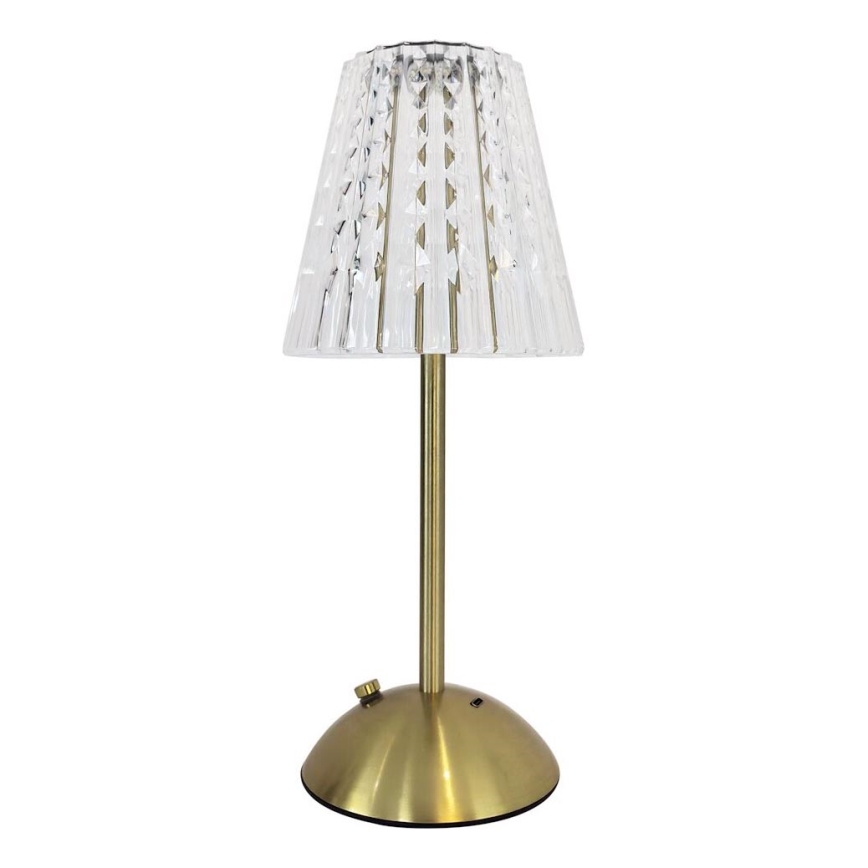 LED Himmennettävä ladattava kosketuspöytävalaisin ELBA LED/1,6W/800 mAh 3000/4000/6000K kulta/läpinäkyvä