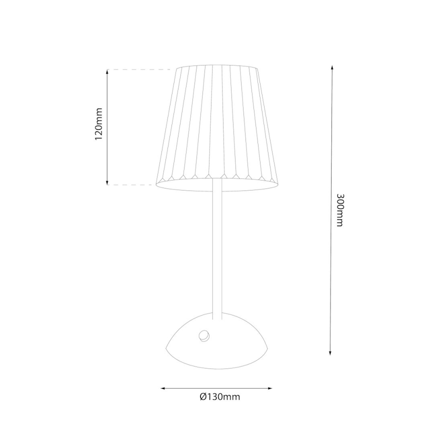 LED Himmennettävä ladattava kosketuspöytävalaisin ELBA LED/1,6W/800 mAh 3000/4000/6000K kulta/läpinäkyvä