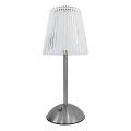 LED Himmennettävä ladattava kosketuspöytävalaisin ELBA LED/1,6W/800 mAh mattakromi/läpinäkyvä