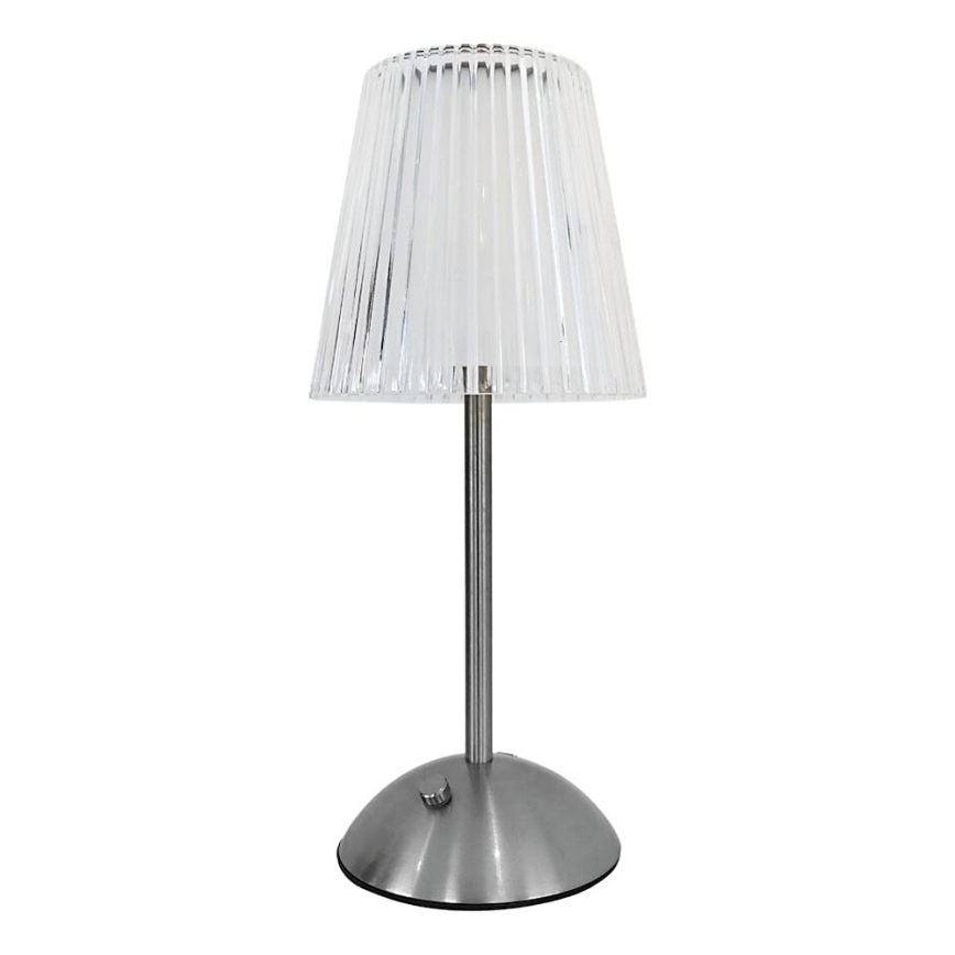 LED Himmennettävä ladattava kosketuspöytävalaisin ELBA LED/1,6W/800 mAh mattakromi/läpinäkyvä