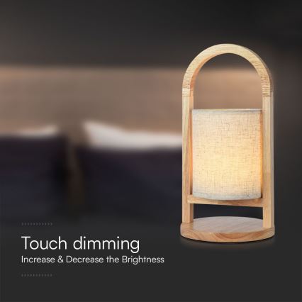 LED Himmennettävä ladattava kosketuspöytävalaisin LED/1,5W/5V 3000K 1800mAh beige