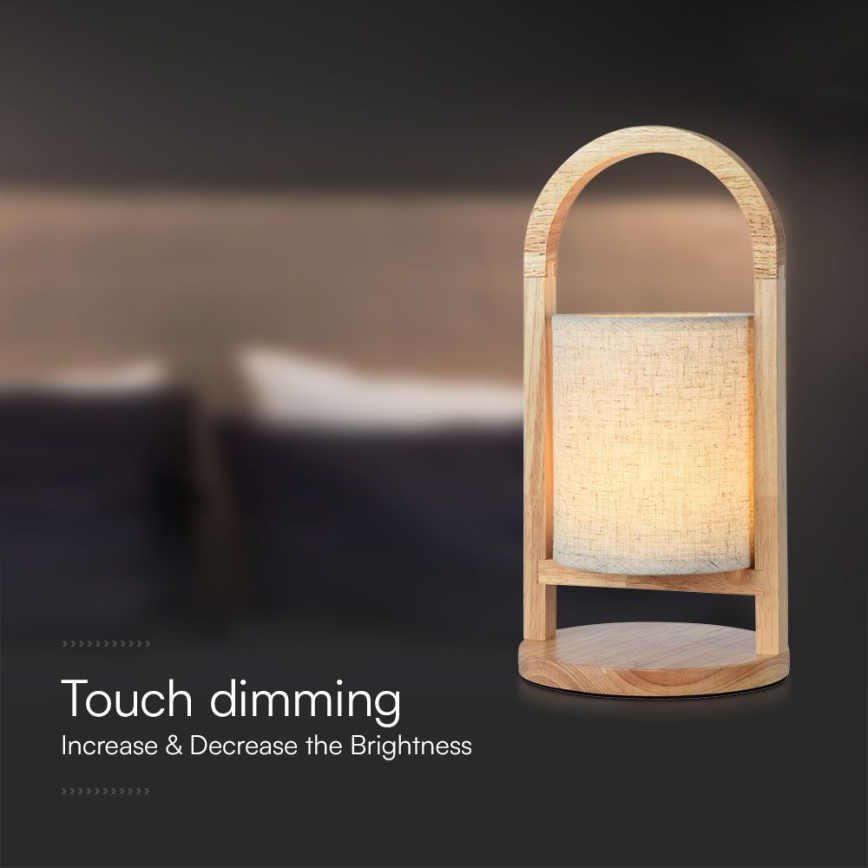LED Himmennettävä ladattava kosketuspöytävalaisin LED/1,5W/5V 3000K 1800mAh beige