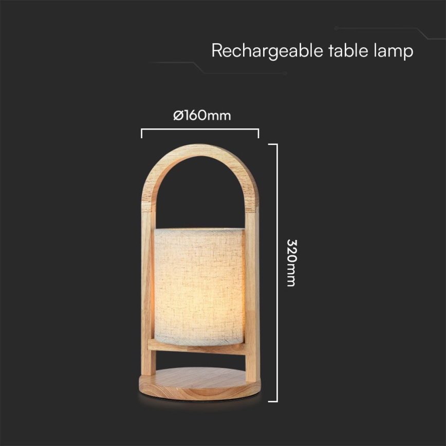 LED Himmennettävä ladattava kosketuspöytävalaisin LED/1,5W/5V 3000K 1800mAh beige