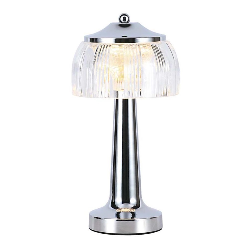 LED Himmennettävä ladattava kosketuspöytävalaisin LED/1W/5V 3000-6000K 1800 mAh kiiltävä kromi