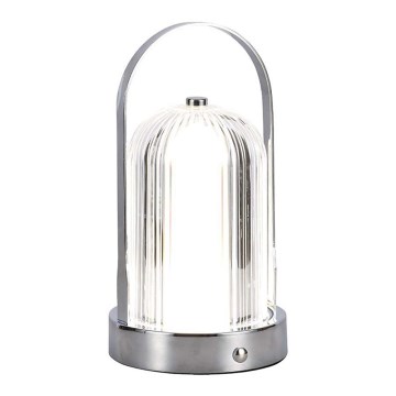 LED Himmennettävä ladattava kosketuspöytävalaisin LED/1W/5V 3000-6000K 1800 mAh mattakromi