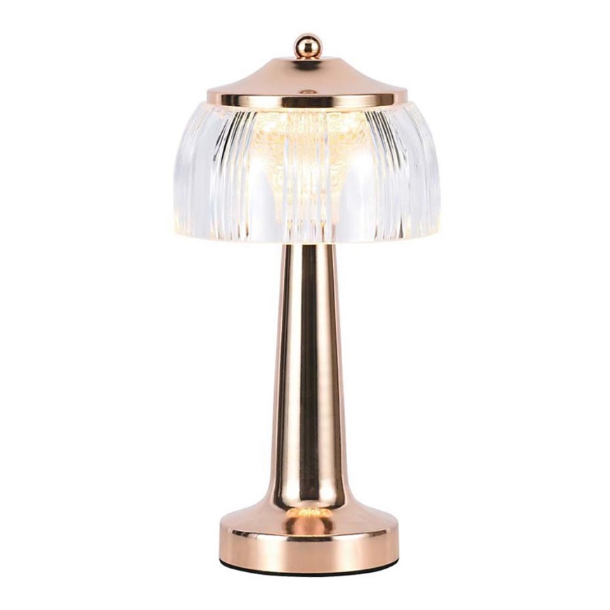 LED Himmennettävä ladattava kosketuspöytävalaisin LED/1W/5V 3000-6000K 1800 mAh Ruusukulta