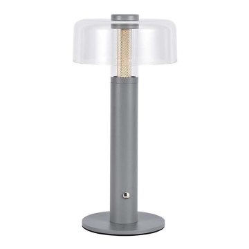 LED Himmennettävä ladattava kosketuspöytävalaisin LED/1W/5V 3000K 1800 mAh harmaa