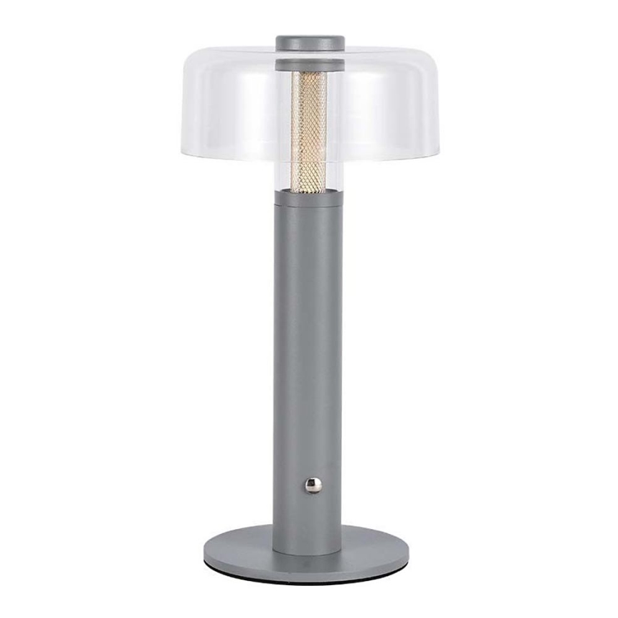LED Himmennettävä ladattava kosketuspöytävalaisin LED/1W/5V 3000K 1800 mAh harmaa