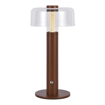 LED Himmennettävä ladattava kosketuspöytävalaisin LED/1W/5V 3000K 1800 mAh ruskea