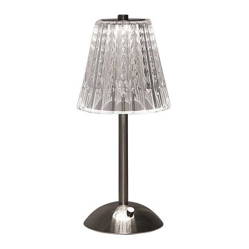 LED Himmennettävä ladattava kosketuspöytävalaisin LED/2,4W/5V 3000-6000K 1800 mAh kiiltävä kromi