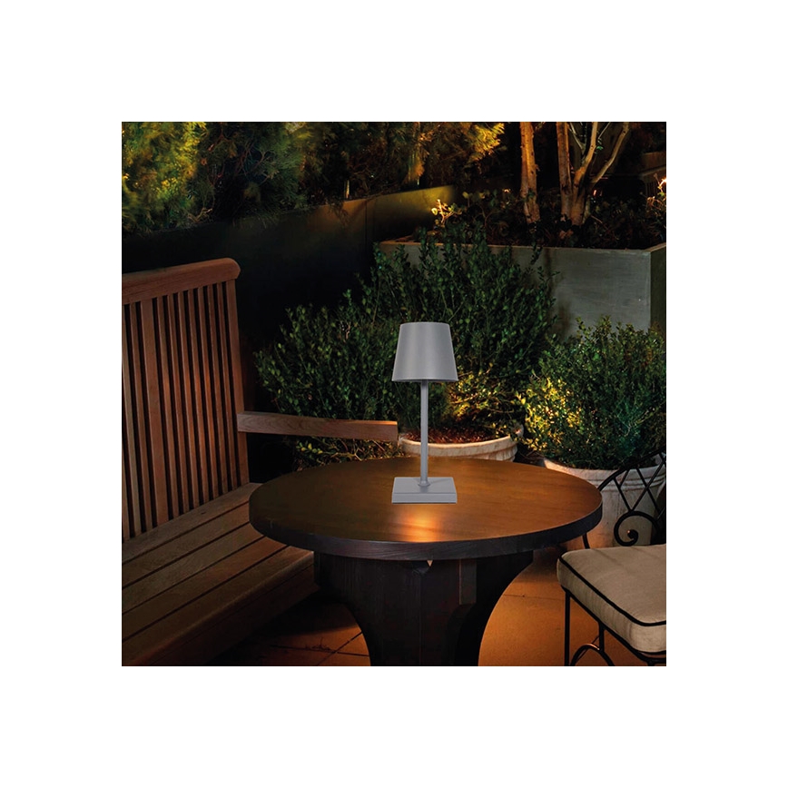 LED Himmennettävä ladattava kosketuspöytävalaisin LED/3,5W/5V 5200mAh harmaa