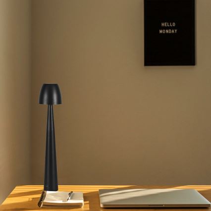LED Himmennettävä ladattava kosketuspöytävalaisin LED/3W/5V 3000-6000K 1800 mAh musta