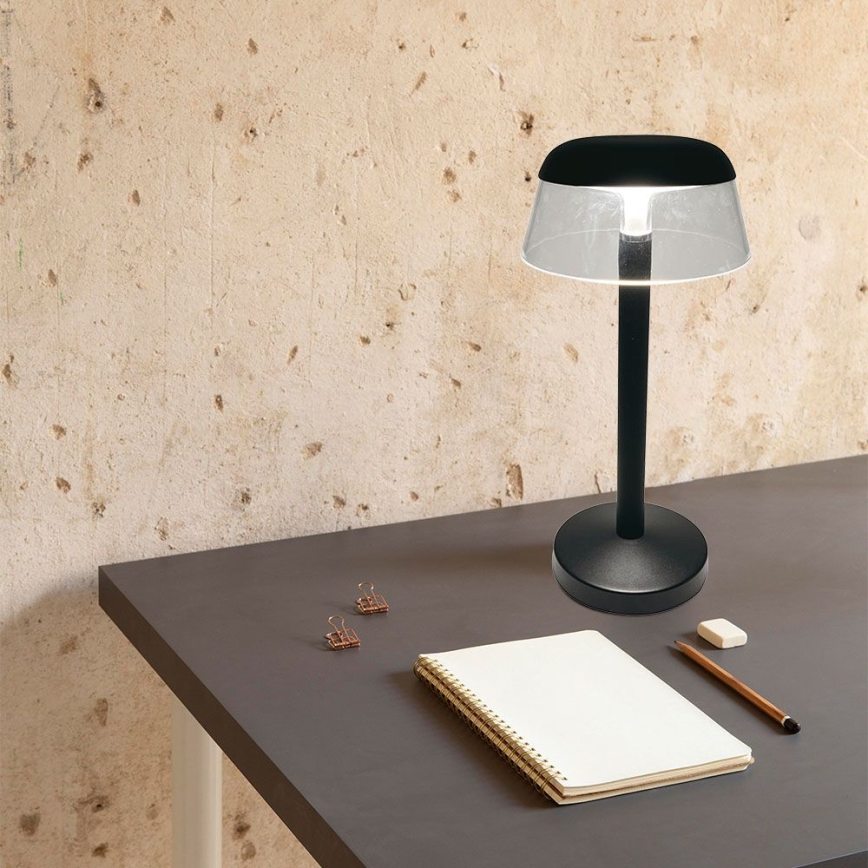 LED Himmennettävä ladattava kosketuspöytävalaisin LED/3W/5V 3000-6000K 1800 mAh musta