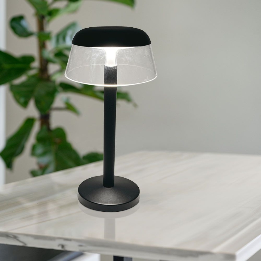 LED Himmennettävä ladattava kosketuspöytävalaisin LED/3W/5V 3000-6000K 1800 mAh musta