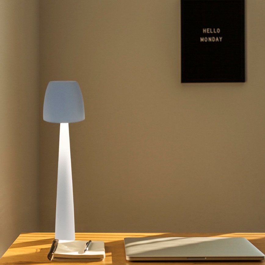 LED Himmennettävä ladattava kosketuspöytävalaisin LED/3W/5V 3000-6000K 1800 mAh valkoinen