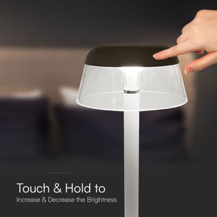 LED Himmennettävä ladattava kosketuspöytävalaisin LED/3W/5V 3000-6000K 1800 mAh valkoinen