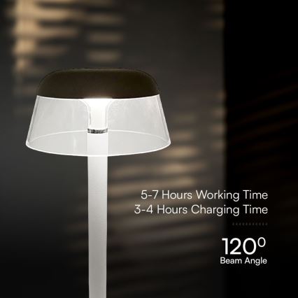 LED Himmennettävä ladattava kosketuspöytävalaisin LED/3W/5V 3000-6000K 1800 mAh valkoinen