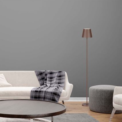 LED Himmennettävä ladattava lattiavalaisin 3in1 LED/4W/5V 4400 mAh 3000K IP54 ruskea