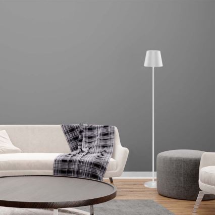 LED Himmennettävä ladattava lattiavalaisin 3in1 LED/4W/5V 4400 mAh 3000K IP54 valkoinen